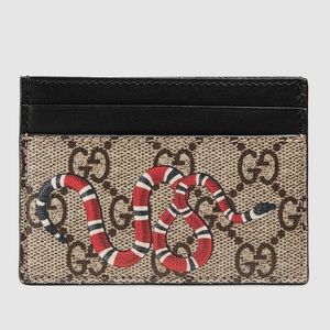 gucci snake print gg supreme card case